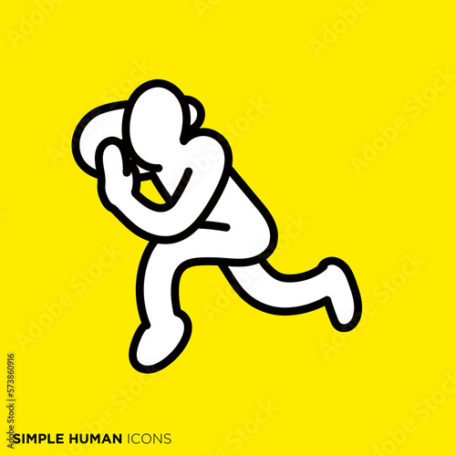 シンプルな人間のアイコンシリーズ　「割って入る人」