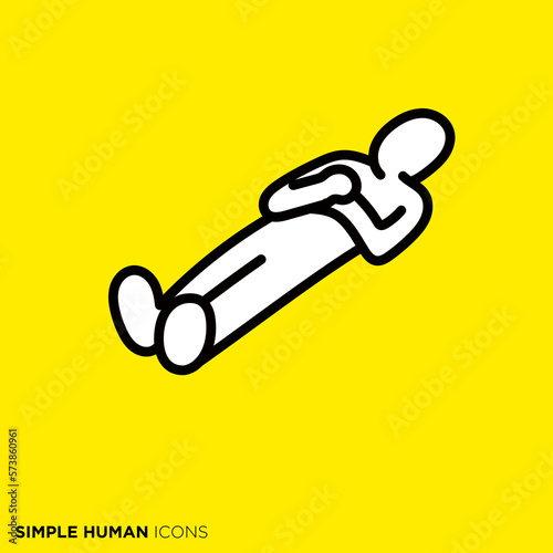シンプルな人間のアイコンシリーズ　「安らかに眠る」