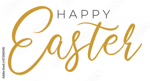 Happy Easter vintage vector calligraphy text. Hand drawn lettering poster for Easter. Modern Handwritten brush type isolated on white background