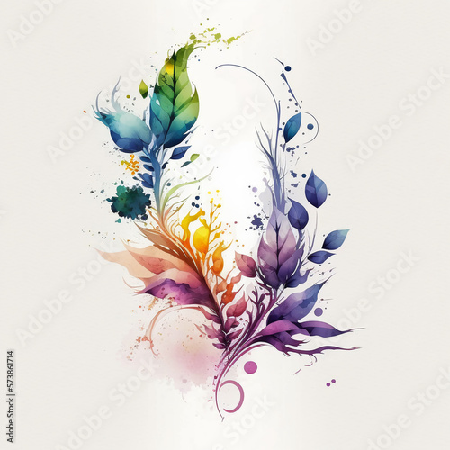 floral watercolor background, ai generative