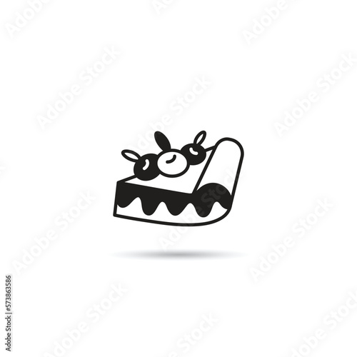 cheesecake icon on white background
