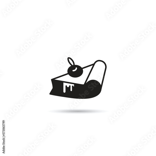 cheesecake icon on white background