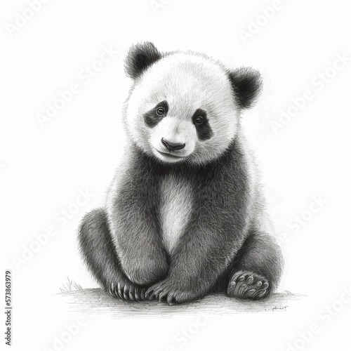 close up of a panda, drawing AI generative 