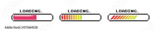 Pixel art 8-bit loading bar concept