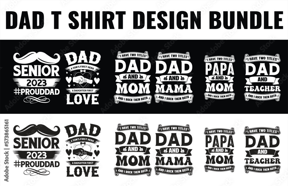 Free vector colorful father's day lettering sticker set
Vector father's day t-shirt design dad svg design bundle