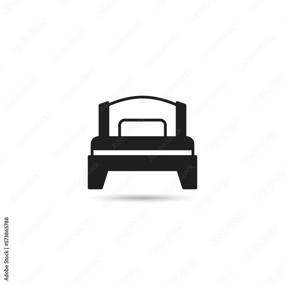 bed and mattress icon on white background