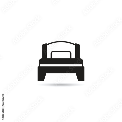 bed and mattress icon on white background © bigpa