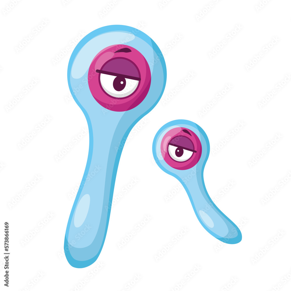 Vector illustration of a Clostridium Tetani bacteria in cartoon style ...