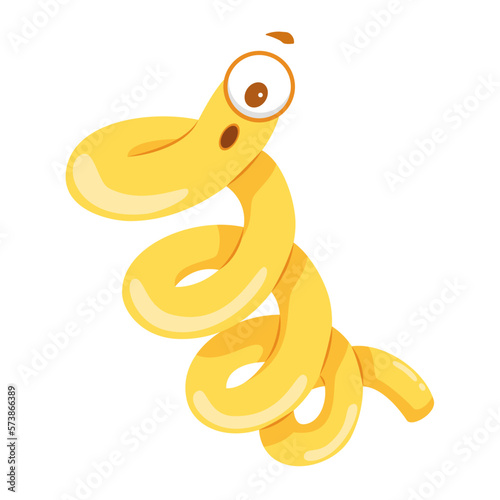 Vector illustration of a Treponema Pallidum bacteria in cartoon style isolated on white background