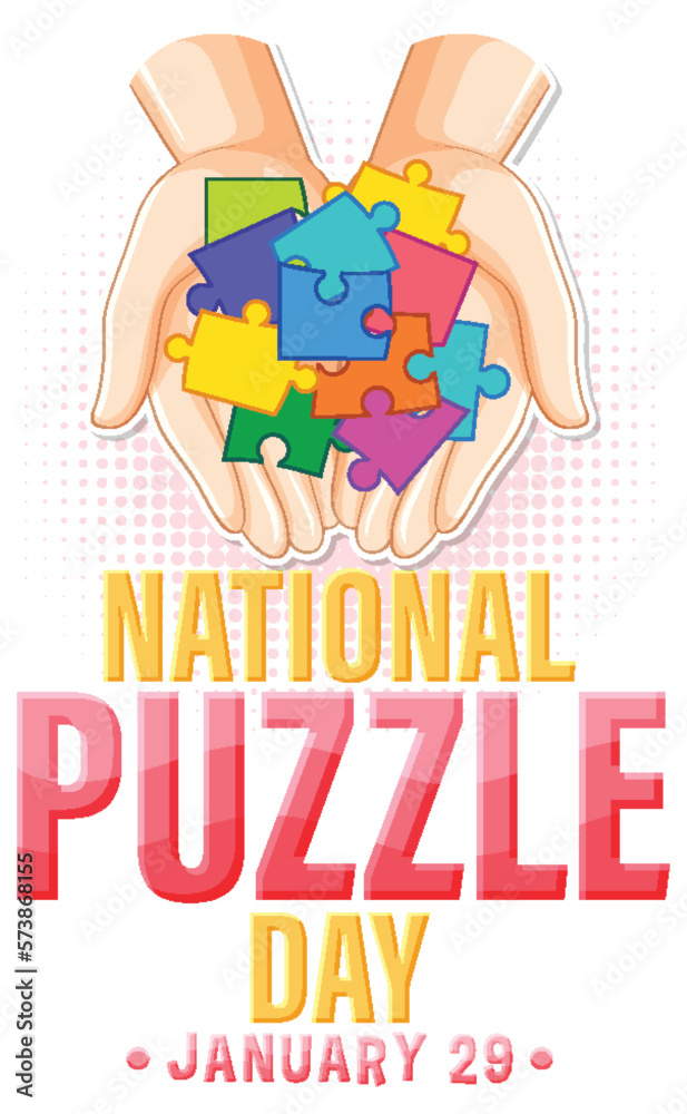 Fototapeta premium National Puzzle Day Banner Design