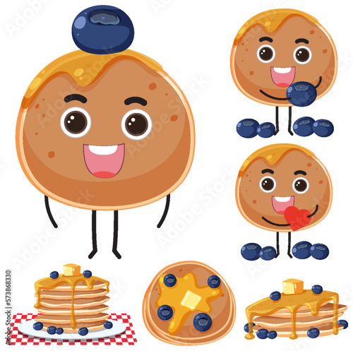 Blueberry pancake elements set