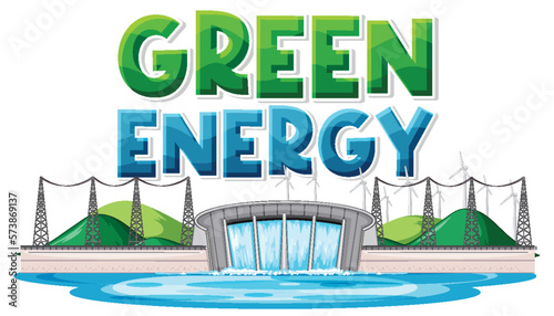 Green energy text banner design