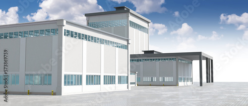 Building of modern factory....
