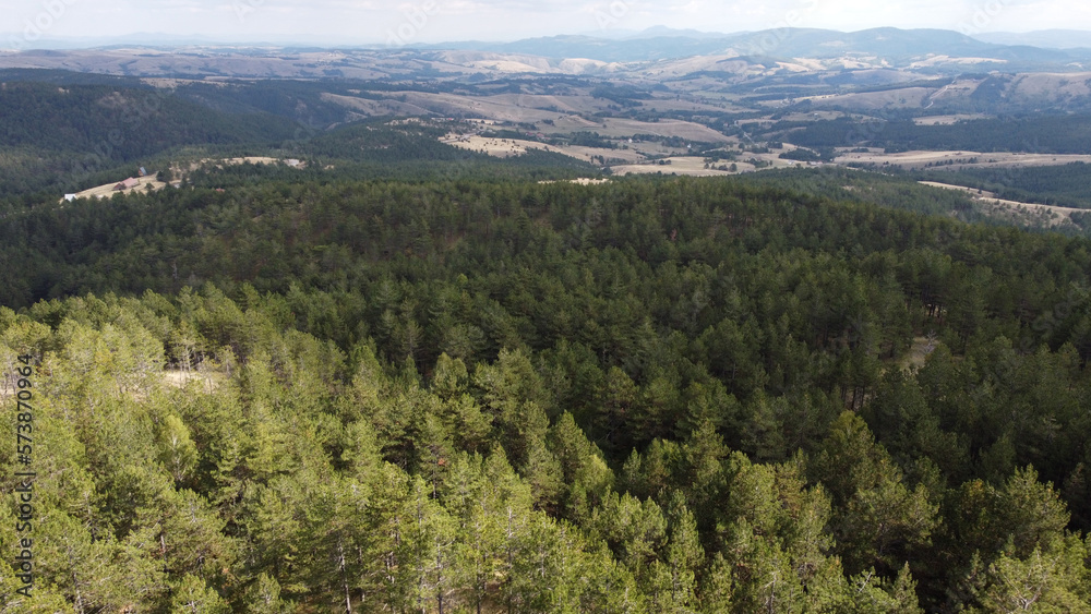 arial view of Divcibare mountain in early Autumn arial view of Divcibare mountain in early Autumn
