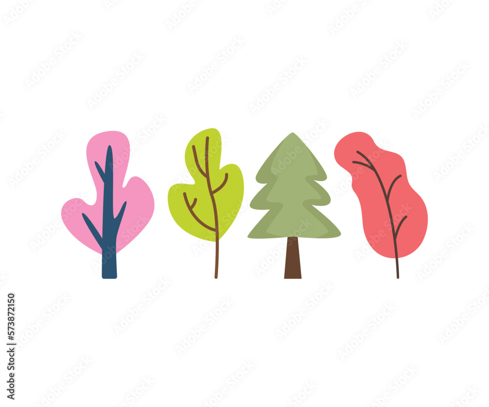 Fototapeta premium tree icons set vector illustration