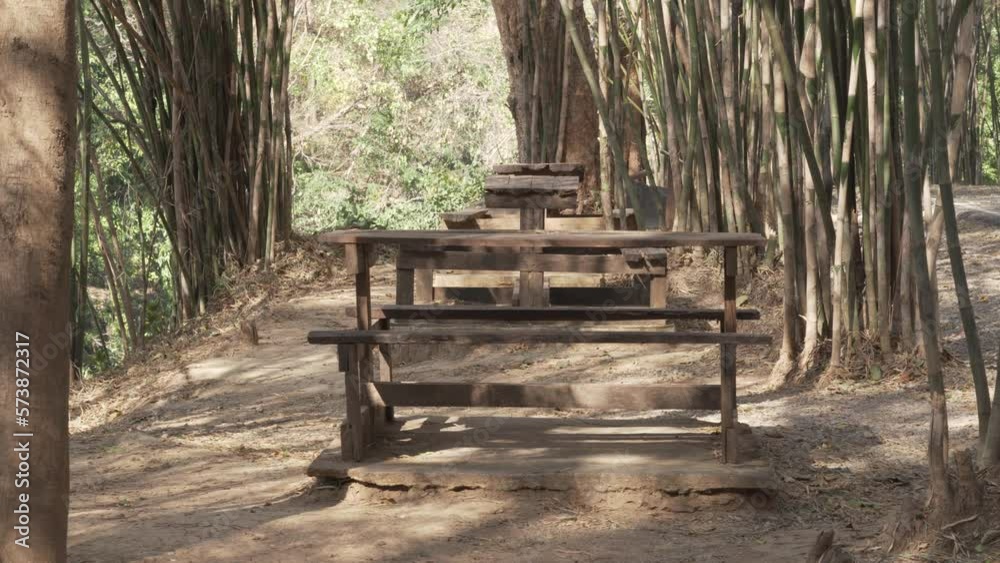 wooden table chair for resting in park wooden table chair for resting in park