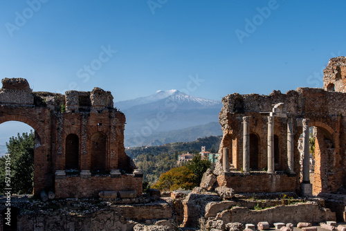 Antikes Theater in Taormina auf Sizilien, Italien