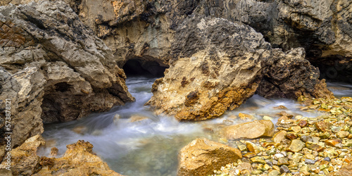 Natural Monument Complejo de Cobijeru, Beach of Cobijeru, Beach of Las Acacias, Llanes, Asturias, Spain, Europe photo