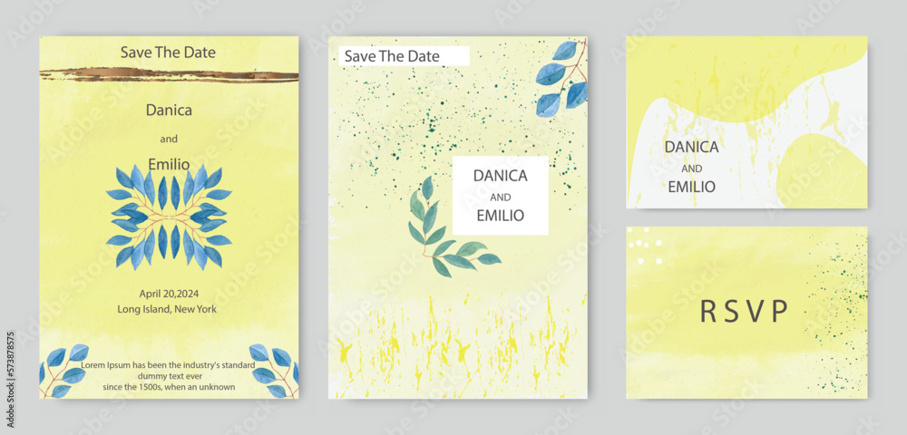 beautiful wedding invitation card illustration background design