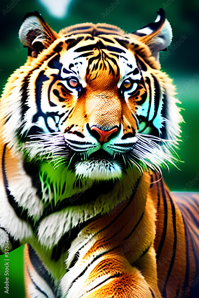 A portrait of a tiger. Generative AI