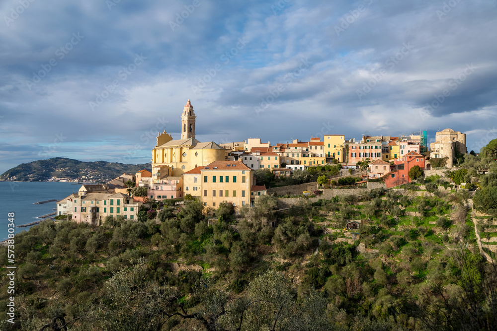 Cervo - medieval hilltop town located on Ligurian coast, Italy