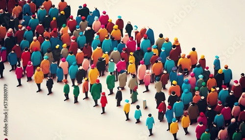 A group of people standing in a row together in a row all in different colors editorial illustration computer graphics les automatistes photo