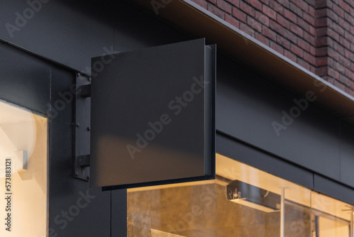 Cuadro en lienzo Blank square sign mockup in the urban environment, empty space to display your a