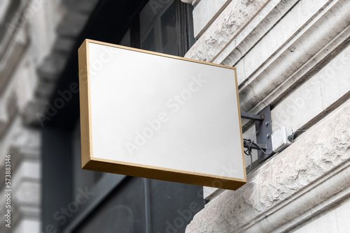 Blank billboard sign mockup in the urban environment, empty space to display your advertising or branding campaign photo