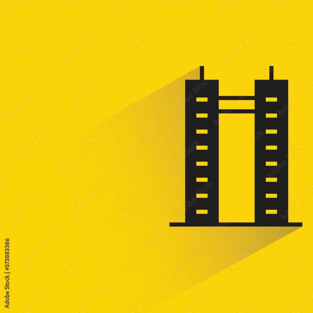 Obraz premium office building on yellow background vector illustration