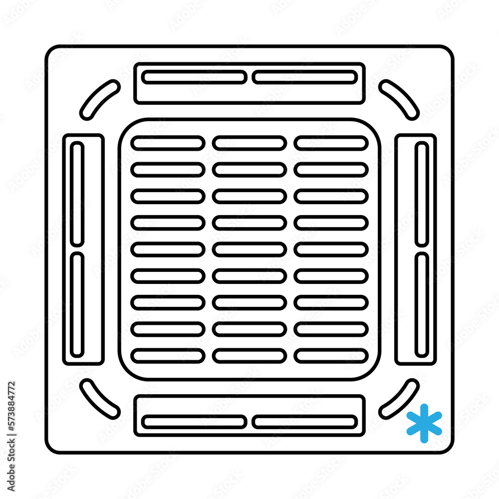 Illustration of ceiling air conditioner. Icon or image for industry and business. Illustration of ceiling air conditioner. Icon or image for industry and business.