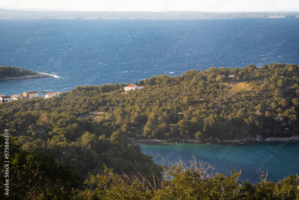 Amazing sea view of Kvarner bay and Lošinj archipelago of Croatia islands
