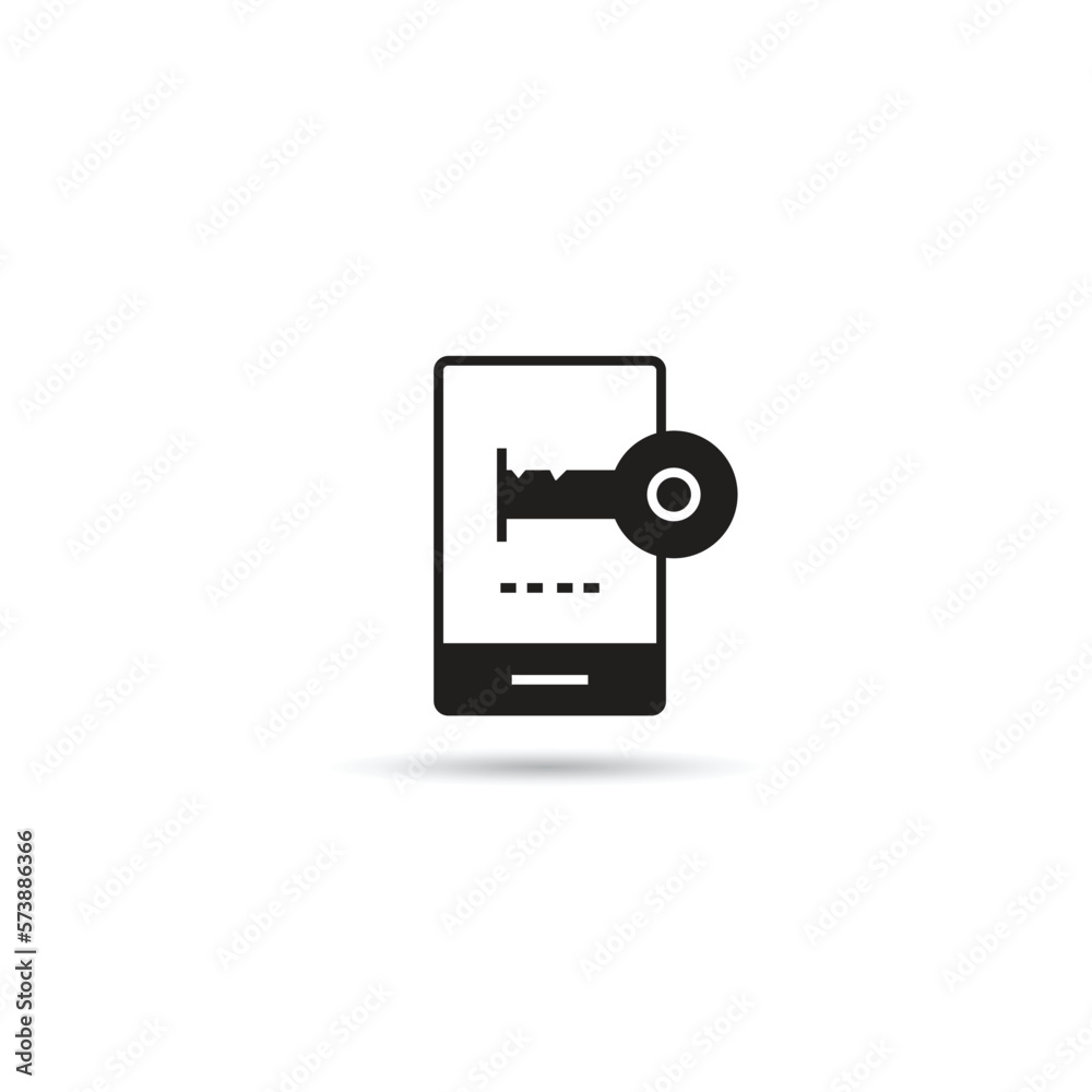 smartphone key login icon vector illustration