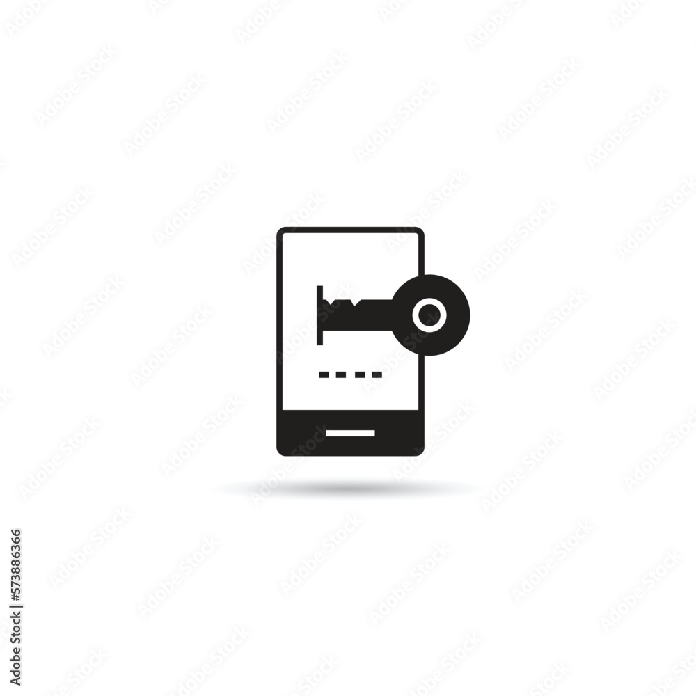 smartphone key login icon vector illustration smartphone key login icon vector illustration