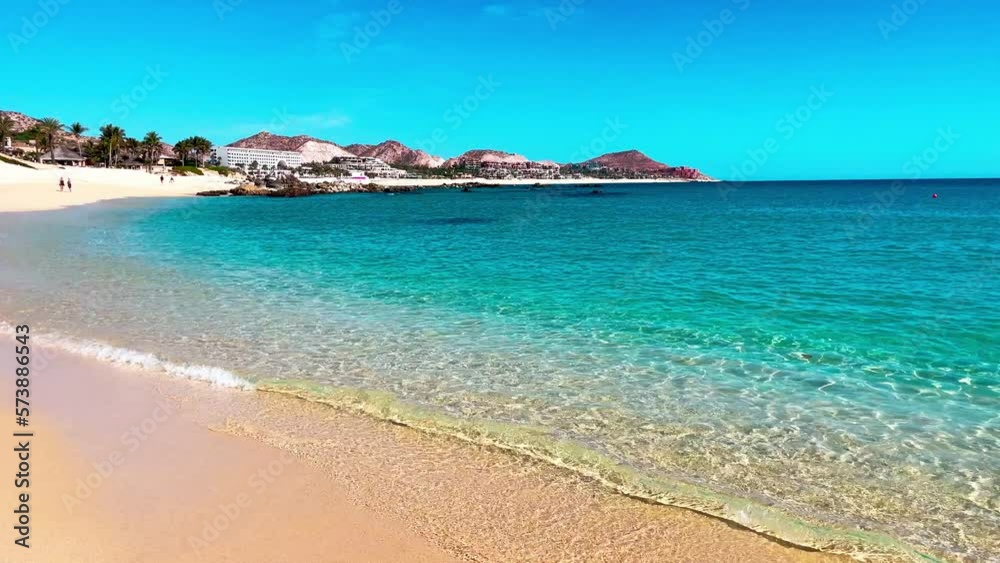 Cabo San Lucas beach with very calm water blue sky almost no clouds and no waves. Cabo San Lucas beach with very calm water blue sky almost no clouds and no waves.