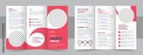 Corporate business trifold brochure template  Modern  Creative and Professional tri fold brochure vector design  Simple and minimalist promotion layout
