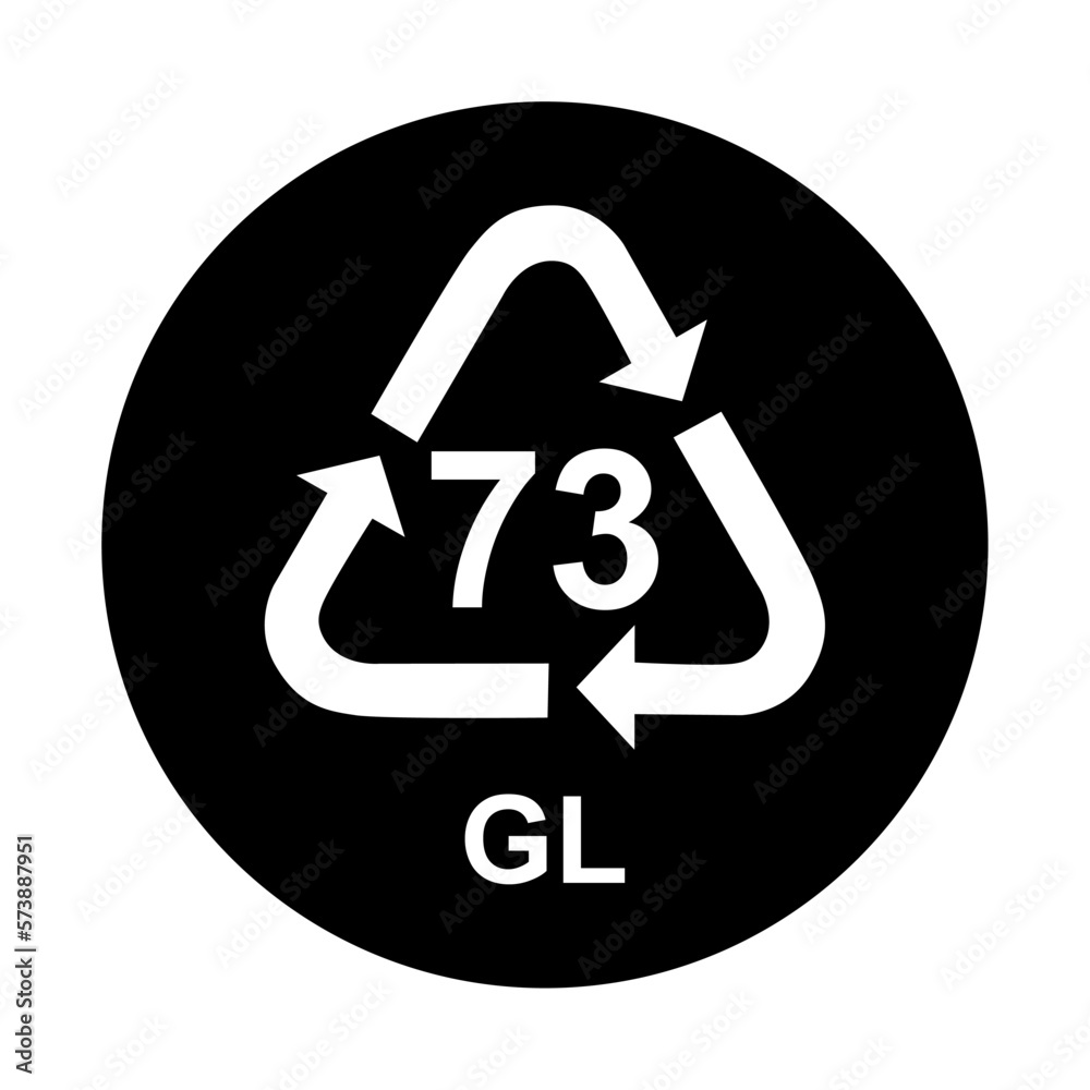 Glass symbol, ecology recycling sign isolated on white background. Package waste icon Glass symbol, ecology recycling sign isolated on white background. Package waste icon