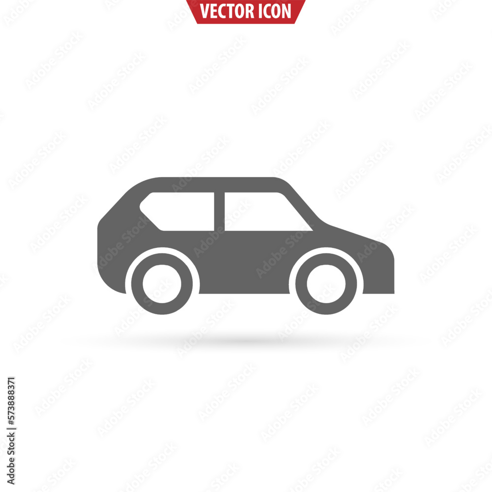 Car SUV flat icon. Transport concept. Vector illustration isolated on white background.	
