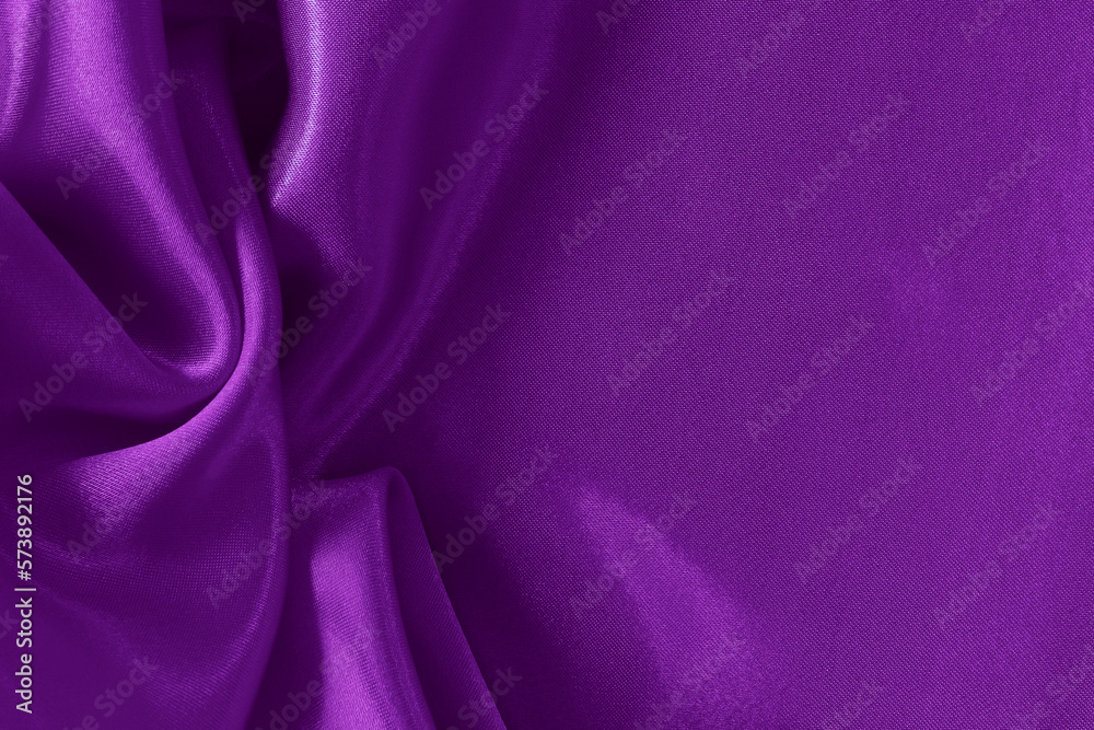 Obraz premium Dark purple fabric texture background, detail of silk or linen pattern.