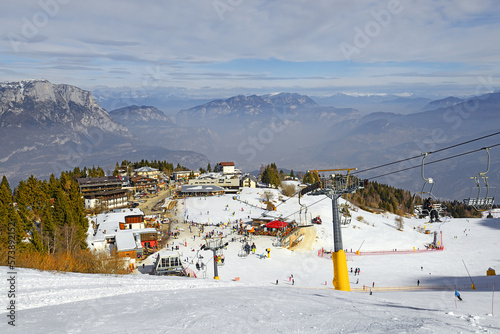 Ski resort Monte Bondone in the Trento region, Trentino, Italian Alps