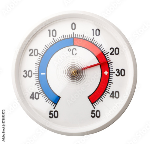 Thermometer with celsius scale showing comfortable room temperature — plus twenty four degree