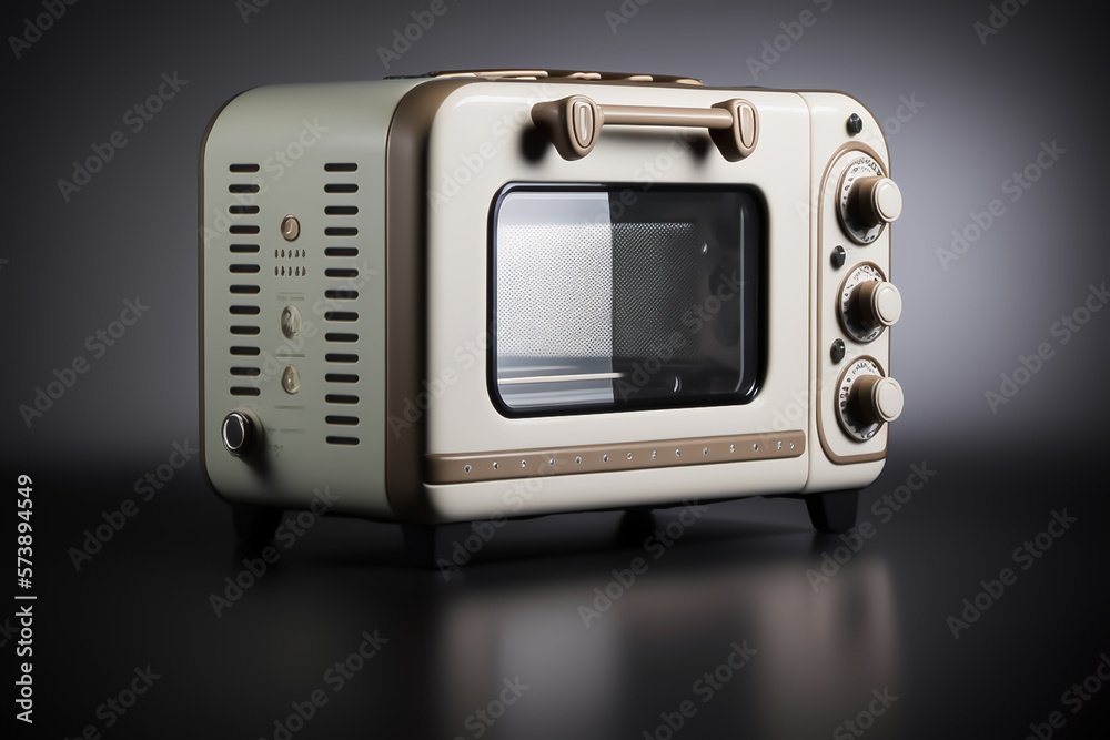 toaster oven in a empty background, small kitchen appliances, home and restaurant, generative ai