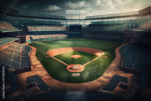 Tablou canvas Baseball stadium and field