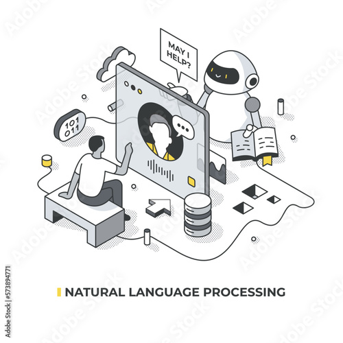 Natural Language Processing Isometric Scene