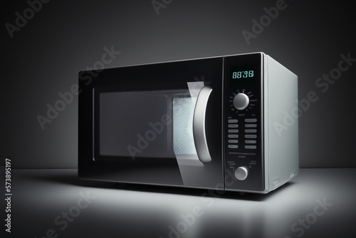microwave in empty background, small kitchen appliances, home and restaurant, generative ai