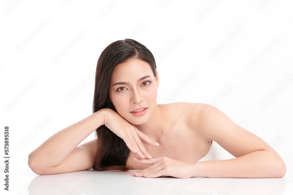 Beautiful young asian woman with clean fresh skin on white background, Face care, Facial treatment, Cosmetology, beauty and spa, Asian women portrait. Beautiful young asian woman with clean fresh skin on white background, Face care, Facial treatment, Cosmetology, beauty and spa, Asian women portrait.