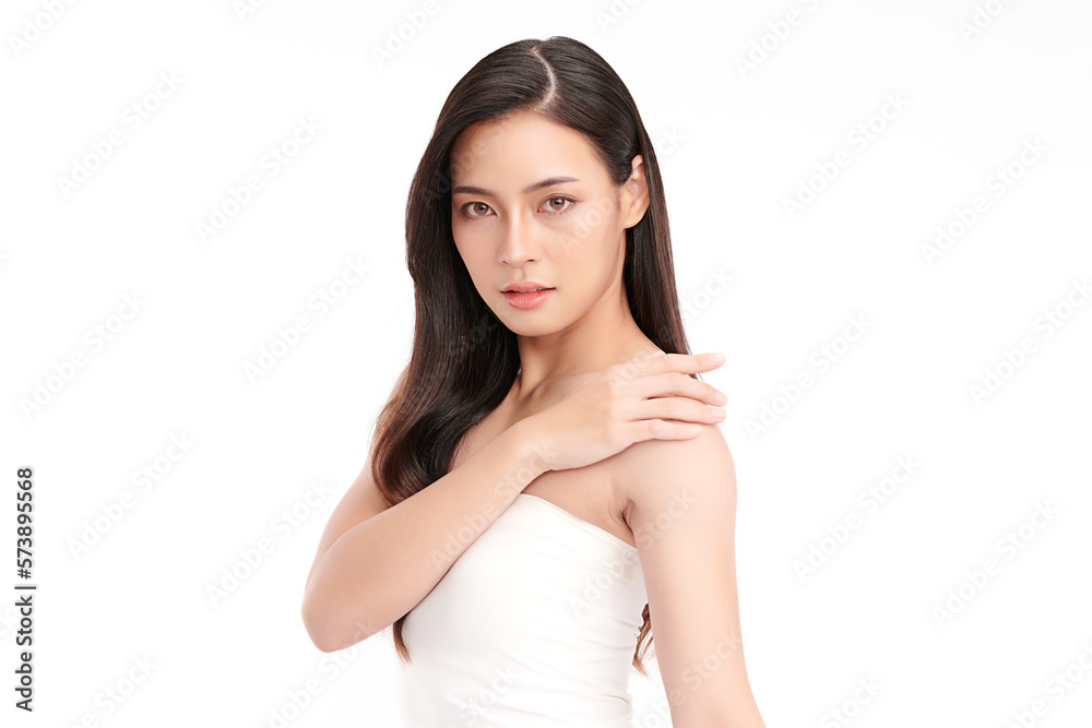 Beautiful young asian woman with clean fresh skin on white background, Face care, Facial treatment, Cosmetology, beauty and spa, Asian women portrait. Beautiful young asian woman with clean fresh skin on white background, Face care, Facial treatment, Cosmetology, beauty and spa, Asian women portrait.