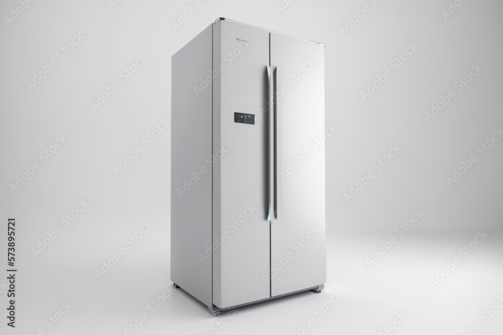 Smart fridge in a isolated background, generative ai Smart fridge in a isolated background, generative ai