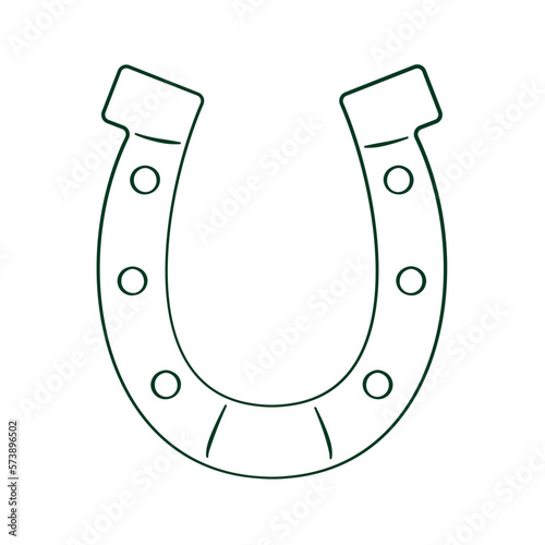 Horseshoe outline. Icon. Vector illustration. Isolated on white background	
