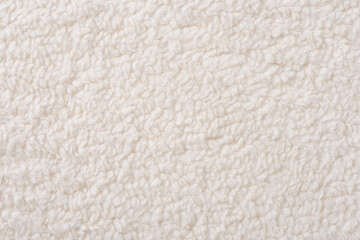 white plush fabric texture background , background pattern of soft warm material