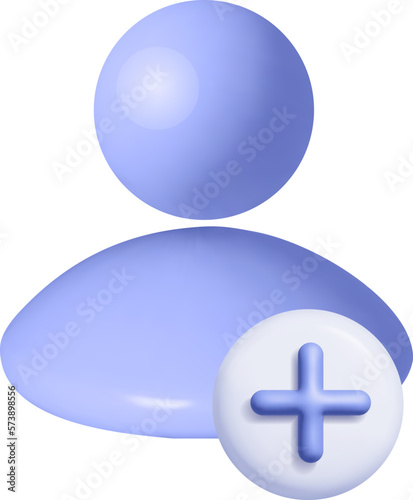 3D Add user avatar Create group symbol. New profile account. People blue icon and plus. Human, person trendy and modern vector in 3d style